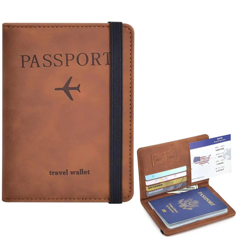 Unisex Slim Travel Passport Wallet with Card Slots - RFID-Blocking, Lightweight & Stylish Design for Secure Travel