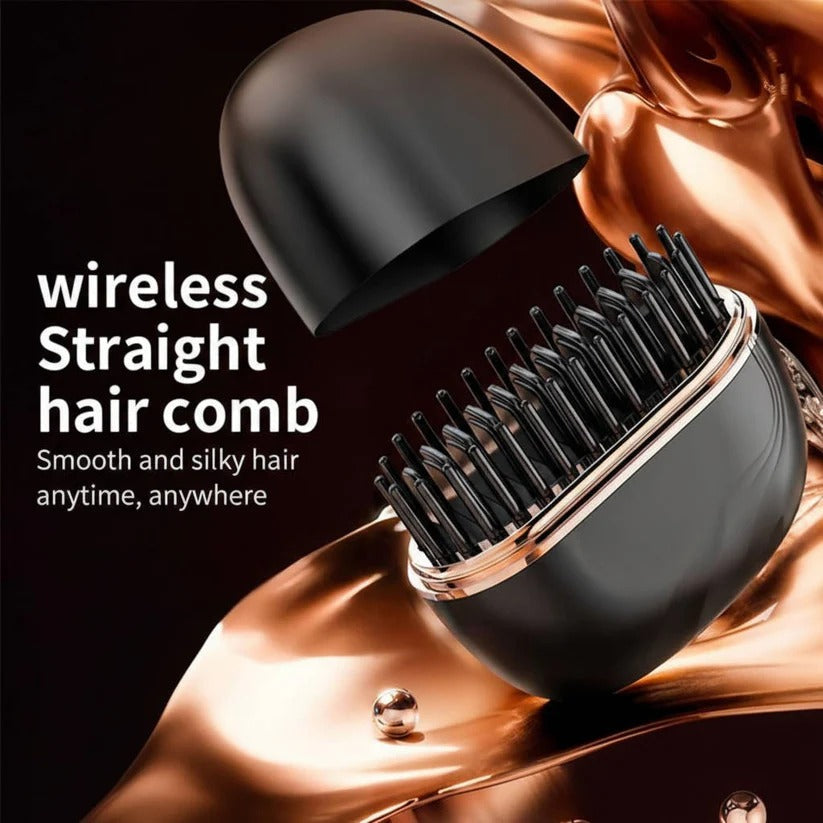 Portable Cordless Heated Straightening Comb - USB Rechargeable Hair Styling Tool for Effortless Smoothness
