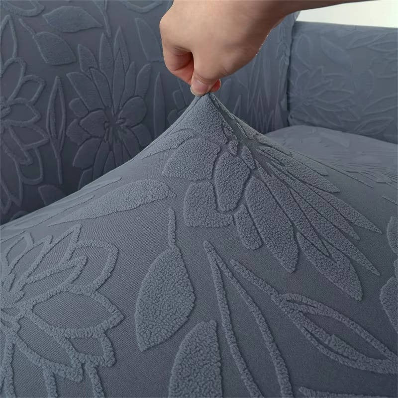 Elegant Jacquard Sofa Slipcover with Sunflower Pattern & Stylish Skirt - Perfect for Home Decor