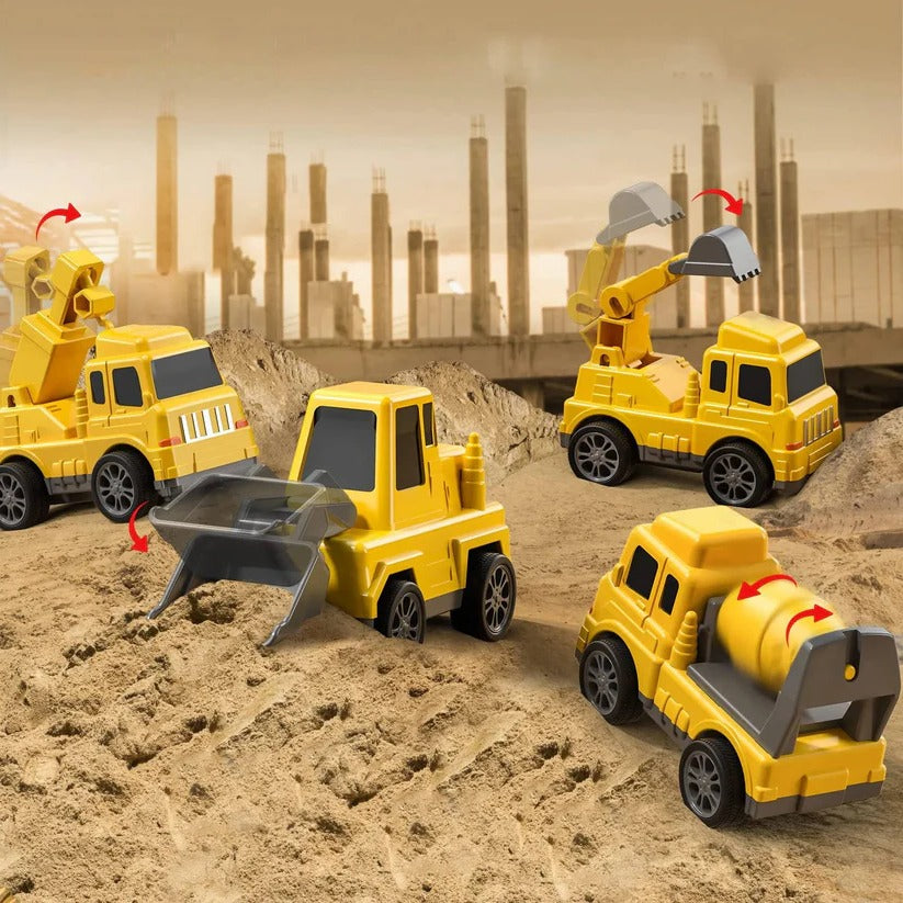 5-Piece Construction Truck Toy Set with Carrier & Ramp - Perfect for Kids' Imaginative Play