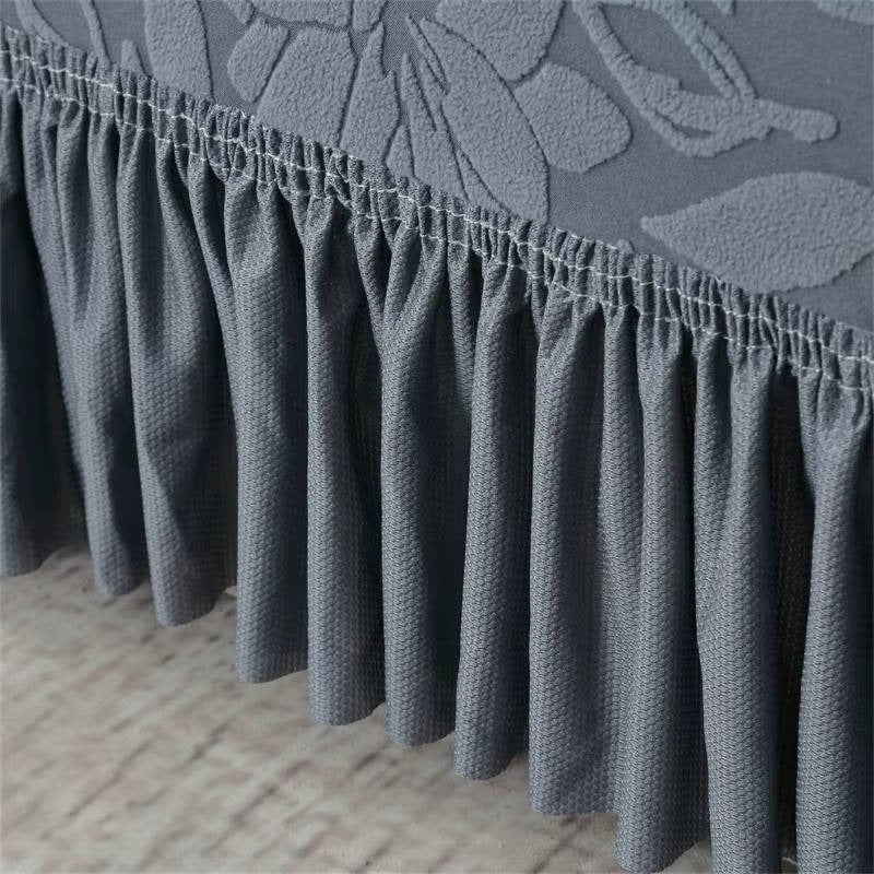 Elegant Jacquard Sofa Slipcover with Sunflower Pattern & Stylish Skirt - Perfect for Home Decor