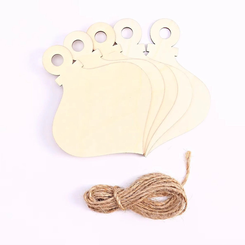 10-Piece Set of Unfinished Wooden Ornament Blanks for DIY Crafts - Perfect for Customization and Personalization