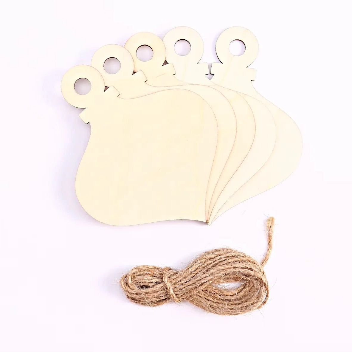 10-Piece Set of Unfinished Wooden Ornament Blanks for DIY Crafts - Perfect for Customization and Personalization