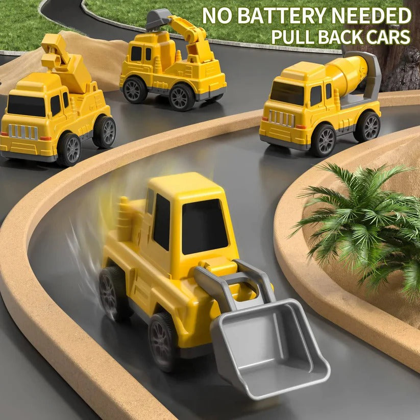 5-Piece Construction Truck Toy Set with Carrier & Ramp - Perfect for Kids' Imaginative Play