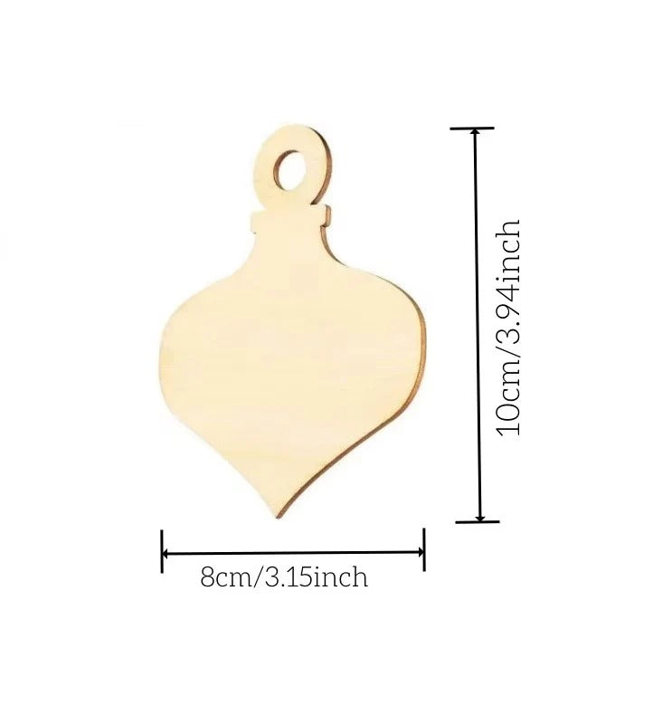 10-Piece Set of Unfinished Wooden Ornament Blanks for DIY Crafts - Perfect for Customization and Personalization
