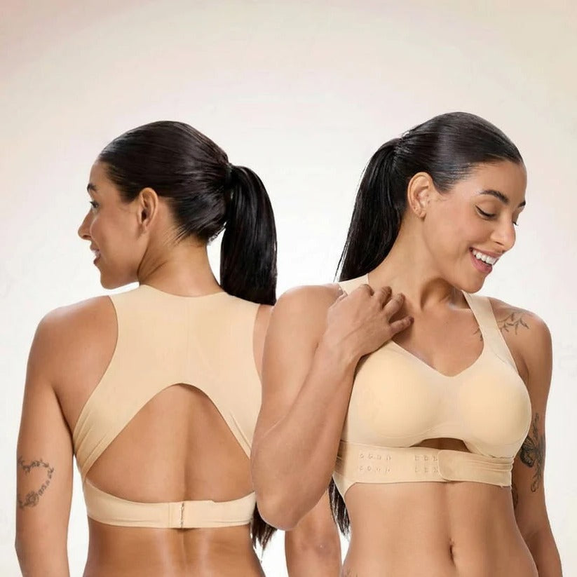 Full Coverage Wireless Sports Bra with Posture Support | Breathable Yoga Design for Ultimate Comfort & Performance