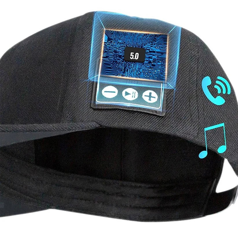 Bluetooth Baseball Cap with Open Ear Audio & Built-in Microphone - Wireless Speaker Hat for Music & Calls
