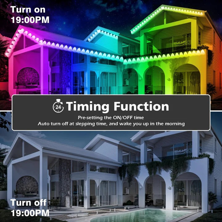 Smart Outdoor Soffit LED Lighting Kit - App-Controlled, Energy-Efficient, Weather-Resistant Design