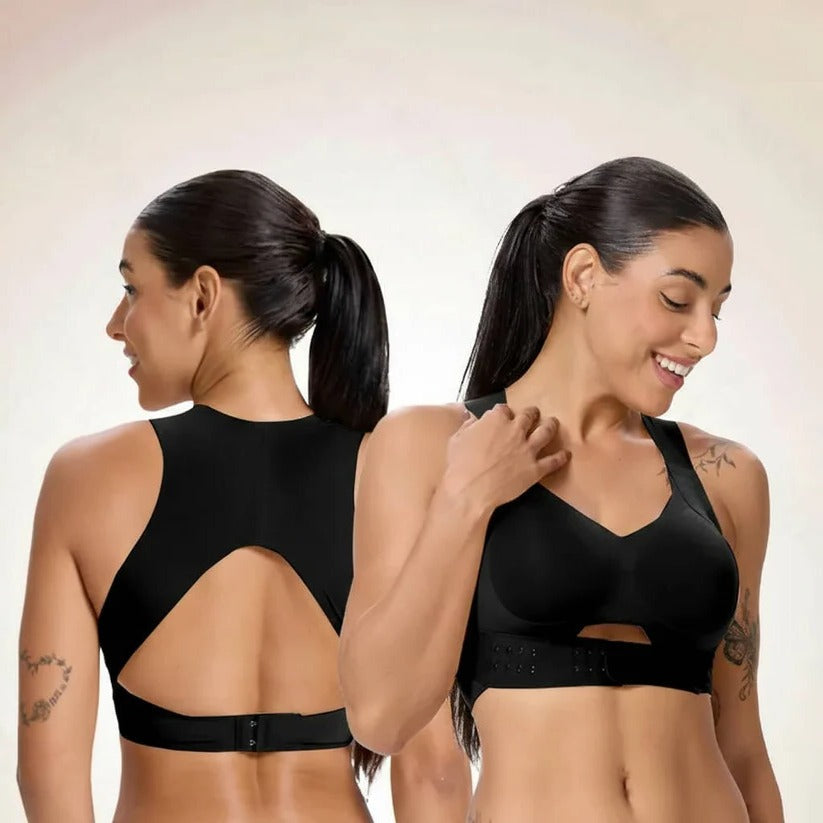 Full Coverage Wireless Sports Bra with Posture Support | Breathable Yoga Design for Ultimate Comfort & Performance
