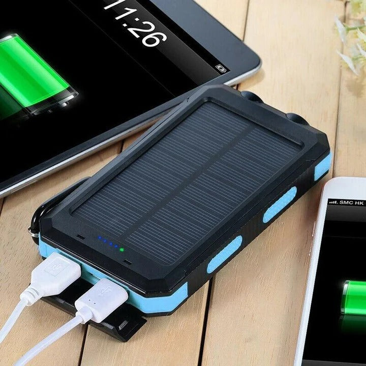 Waterproof Solar Power Bank Charger - Portable, Eco-Friendly, Fast Charging for Outdoor Adventures
