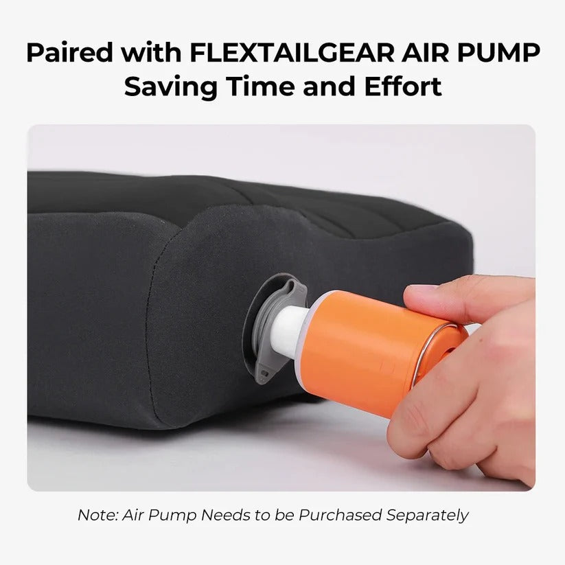 Portable Inflatable Camp Pillow with Dual Valve System & Removable Washable Cover - Lightweight Travel Comfort