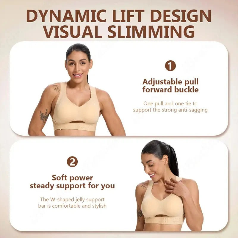 Full Coverage Wireless Sports Bra with Posture Support | Breathable Yoga Design for Ultimate Comfort & Performance