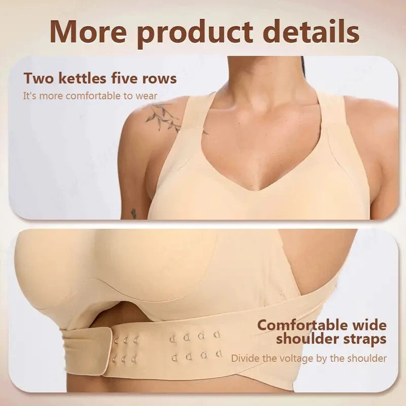 Full Coverage Wireless Sports Bra with Posture Support | Breathable Yoga Design for Ultimate Comfort & Performance