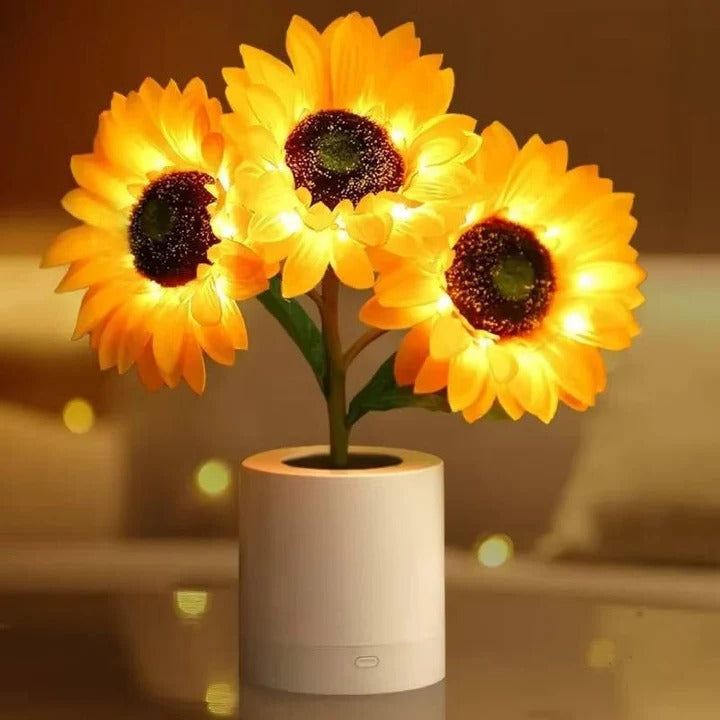 USB Rechargeable Adjustable LED Sunflower Lamp - Perfect for Home Decor & Night Lighting