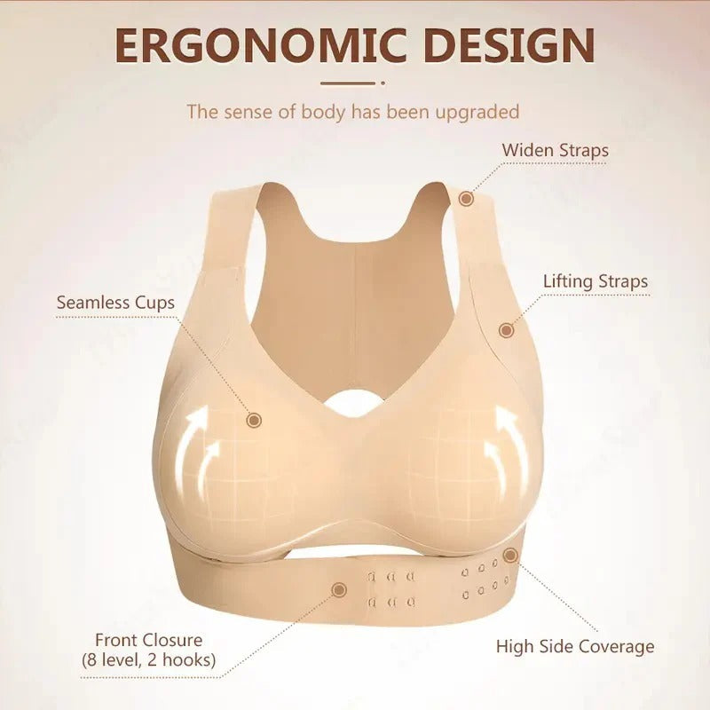 Full Coverage Wireless Sports Bra with Posture Support | Breathable Yoga Design for Ultimate Comfort & Performance