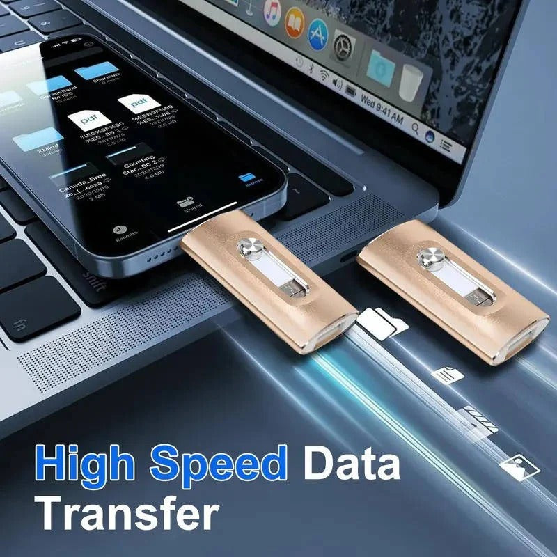 Multi-Device USB Flash Drive for Phone Photo Backup - High-Speed Storage Solution