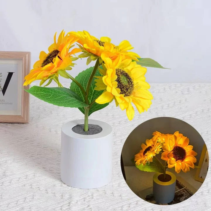 USB Rechargeable Adjustable LED Sunflower Lamp - Perfect for Home Decor & Night Lighting