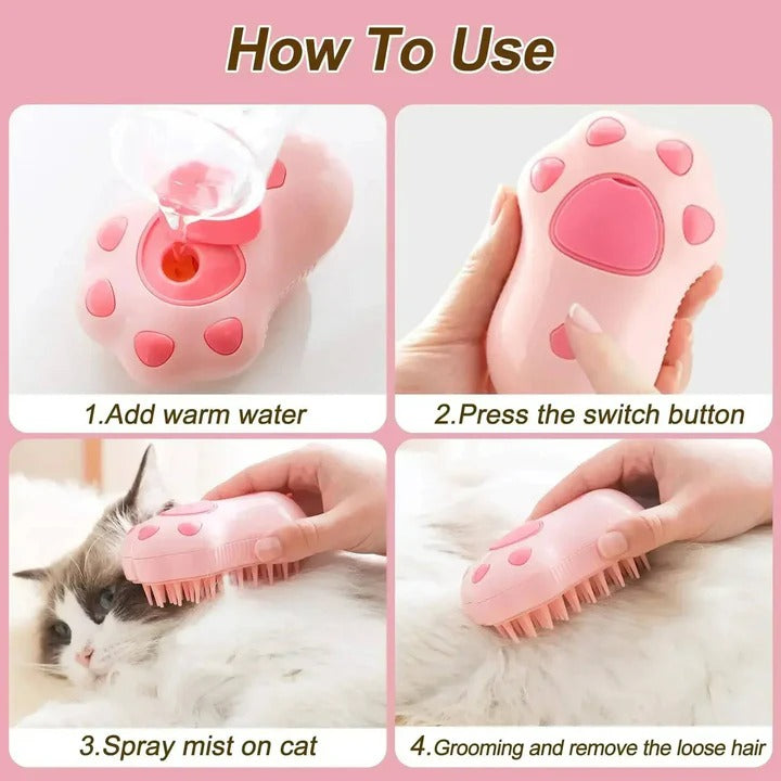 Steam Pet Grooming Brush for Dogs - Professional Quality, Effortless De-Shedding & Cleaning Tool for All Dog Breeds