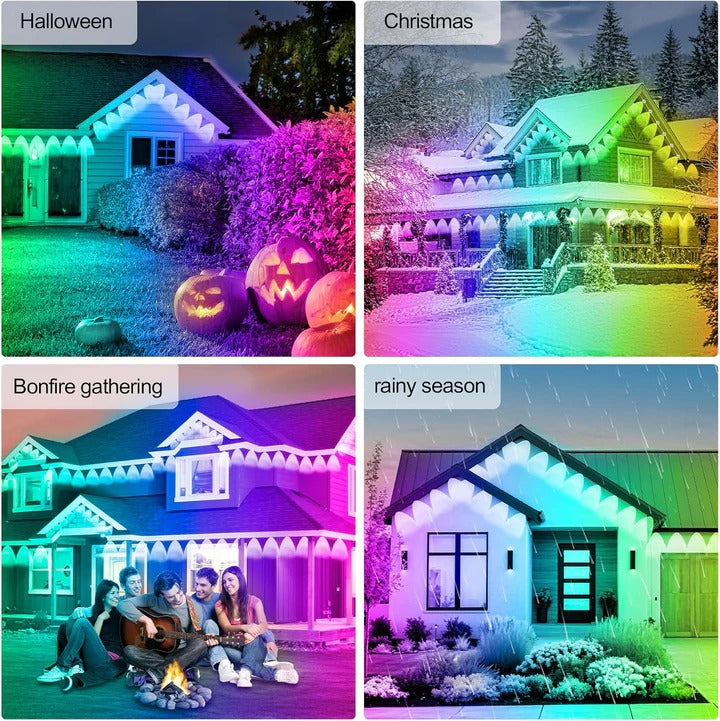 Smart Outdoor Soffit LED Lighting Kit - App-Controlled, Energy-Efficient, Weather-Resistant Design
