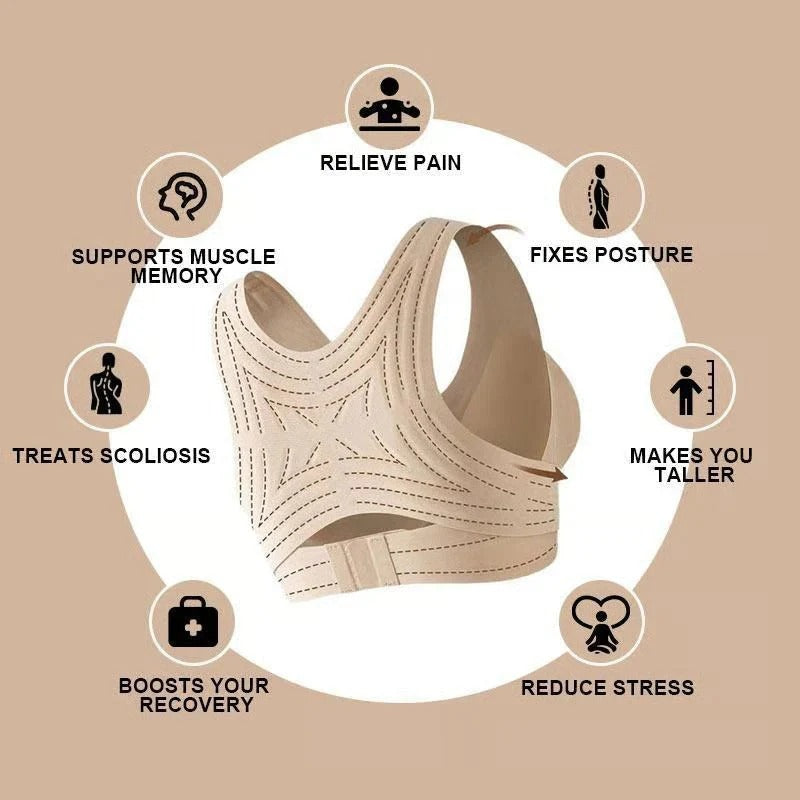 Full Coverage Wireless Sports Bra with Posture Support | Breathable Yoga Design for Ultimate Comfort & Performance
