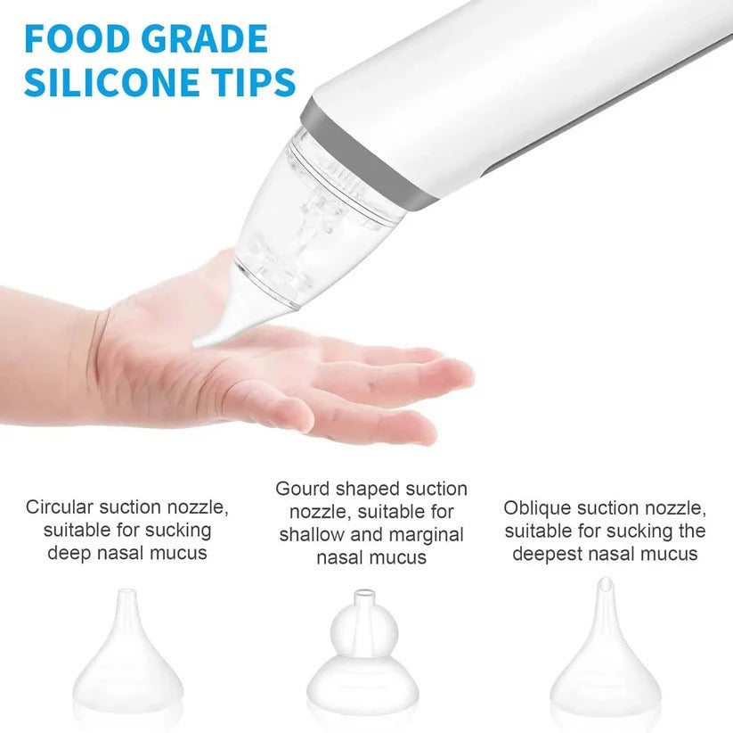 Rechargeable Electric Baby Nasal Aspirator - 3 Suction Modes & Soothing Music for Easy Congestion Relief