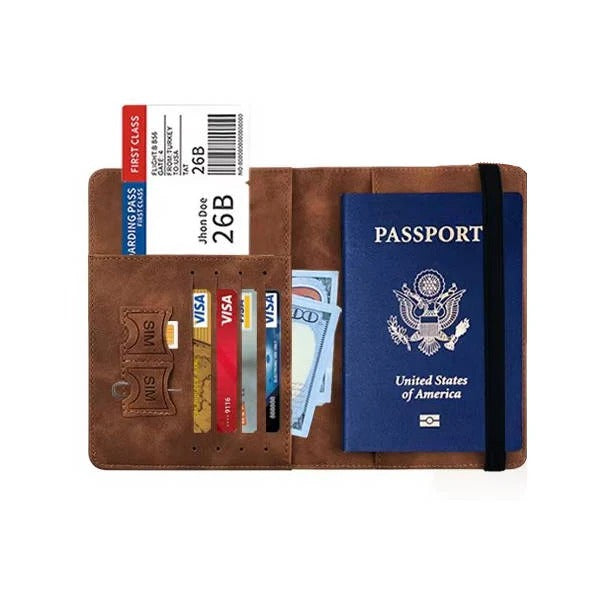 Unisex Slim Travel Passport Wallet with Card Slots - RFID-Blocking, Lightweight & Stylish Design for Secure Travel