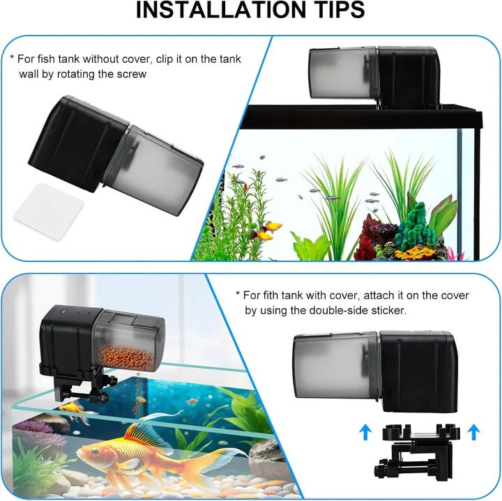 Smart Automatic Fish Feeder with Remote Scheduling & Custom Feeding Times - Ideal for Aquariums