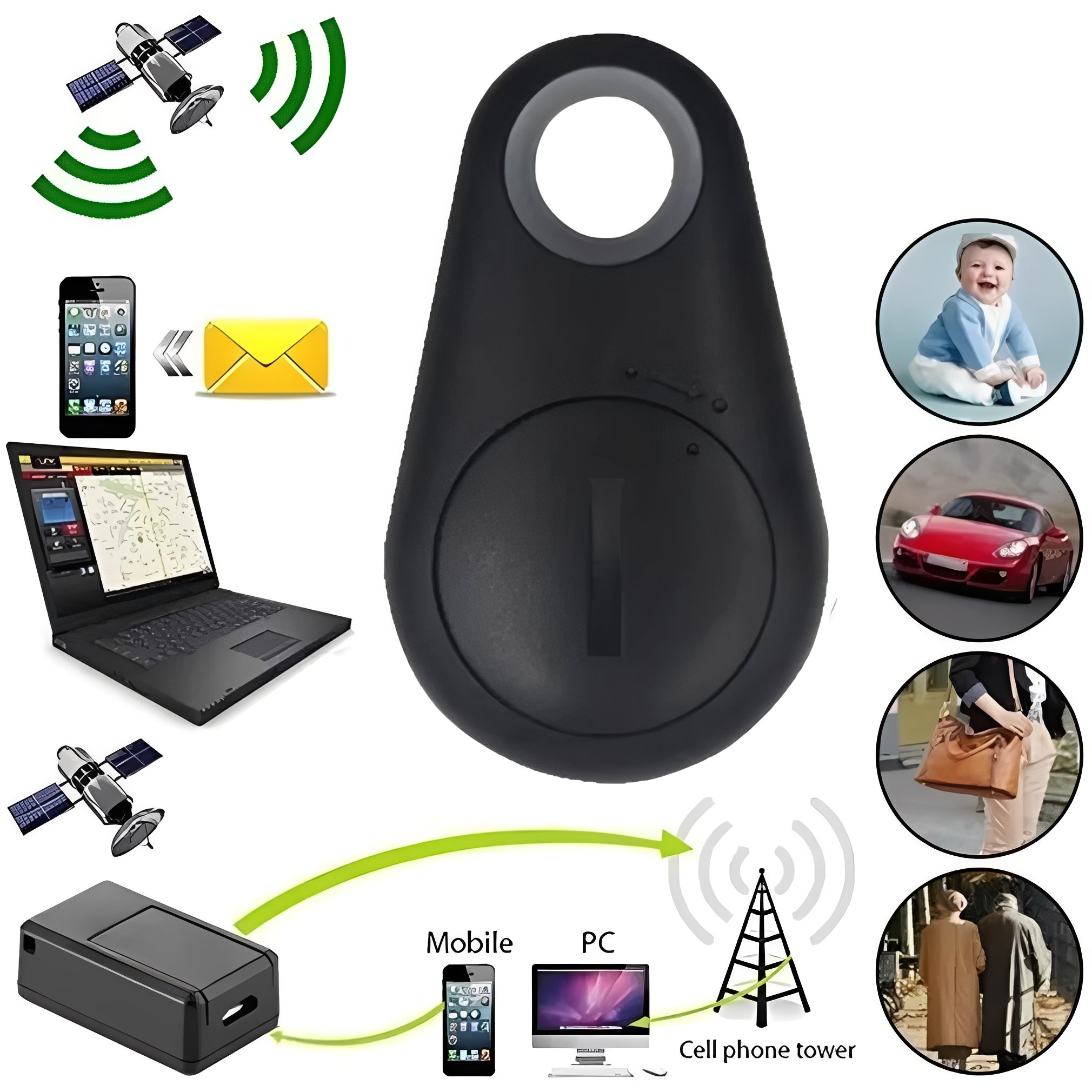 Portable Bluetooth 5.0 Tracker - Smart Locator for Personal Items & Pets | Key Finder & Pet GPS