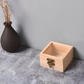 Elegant Square Wooden Storage Box with Hinged Lid - Perfect for Jewelry & Desktop Organization