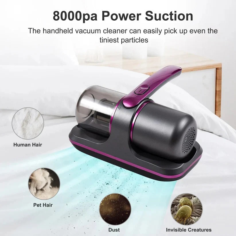 Cordless UV Vacuum Cleaner - Dual Speed for Mattress & Sofa Care - Powerful UV Sanitization