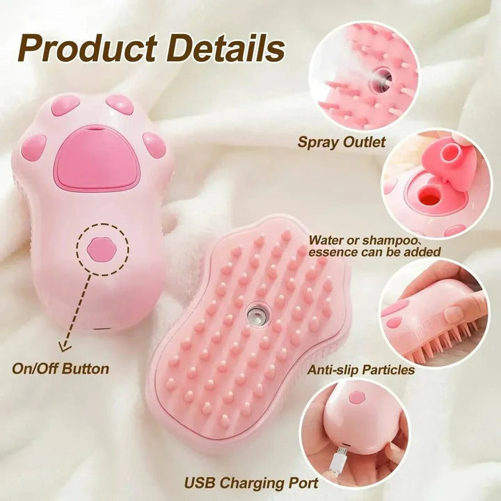 Steam Pet Grooming Brush for Dogs - Professional Quality, Effortless De-Shedding & Cleaning Tool for All Dog Breeds