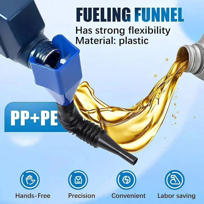 Flexible Oil Funnel with Wide Mouth & Locking Clip - Perfect for Easy Pouring & Spill-Free Use
