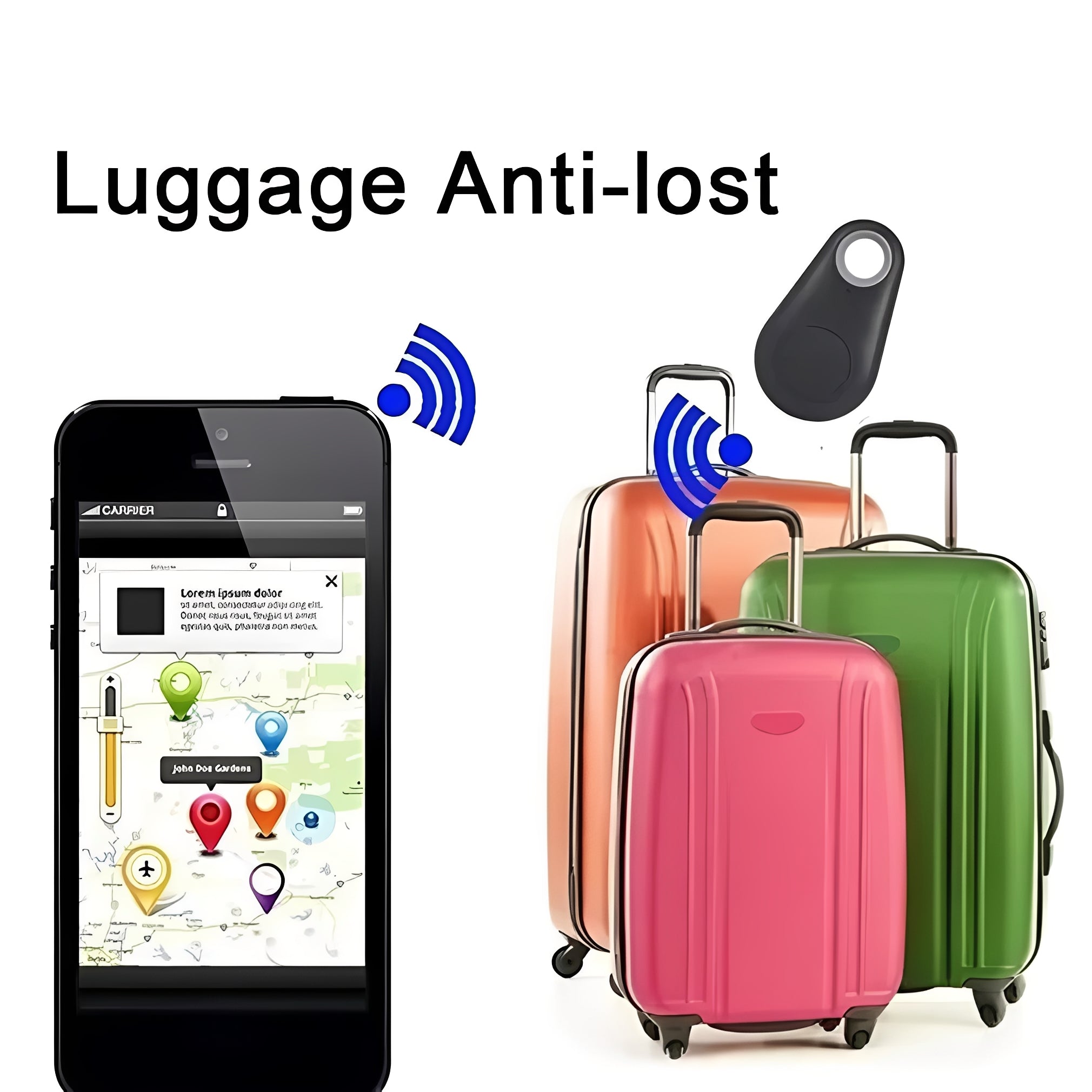 Portable Bluetooth 5.0 Tracker - Smart Locator for Personal Items & Pets | Key Finder & Pet GPS
