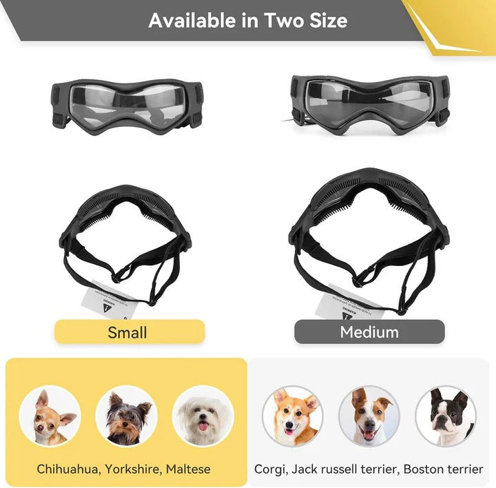 Adjustable Ventilated Dog Goggles - UV Protection & Comfort Fit for Pets