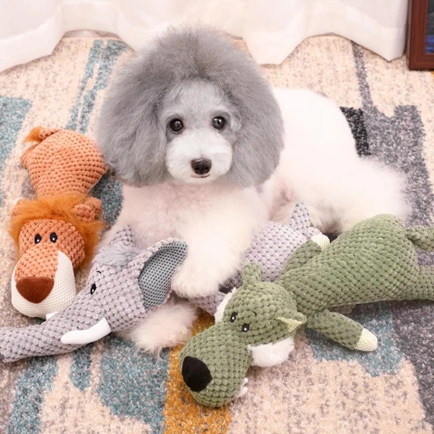 Interactive Plush Dog Toy with Squeaker - Perfect for Indoor Play & Fetch Fun