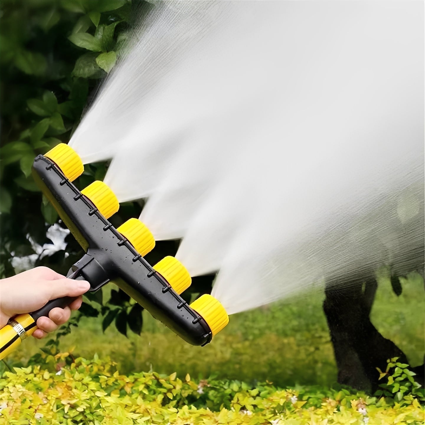 Versatile Garden Hose Nozzle Attachment - Adjustable Spray Patterns for Efficient Watering & Cleaning