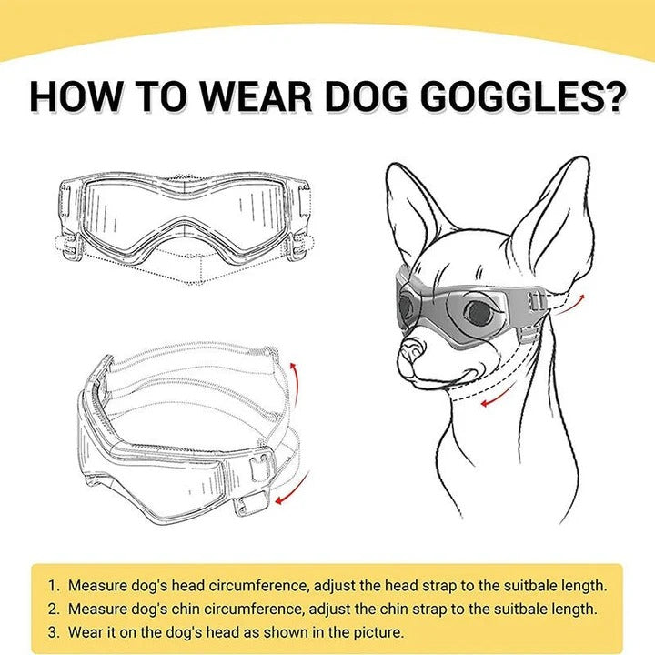 Adjustable Ventilated Dog Goggles - UV Protection & Comfort Fit for Pets