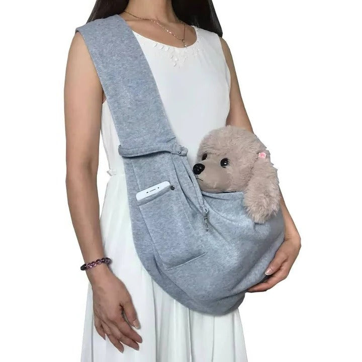 Comfortable Pet Carrier Sling for Small Dogs & Puppies - Adjustable, Hands-Free Design for Easy Travel