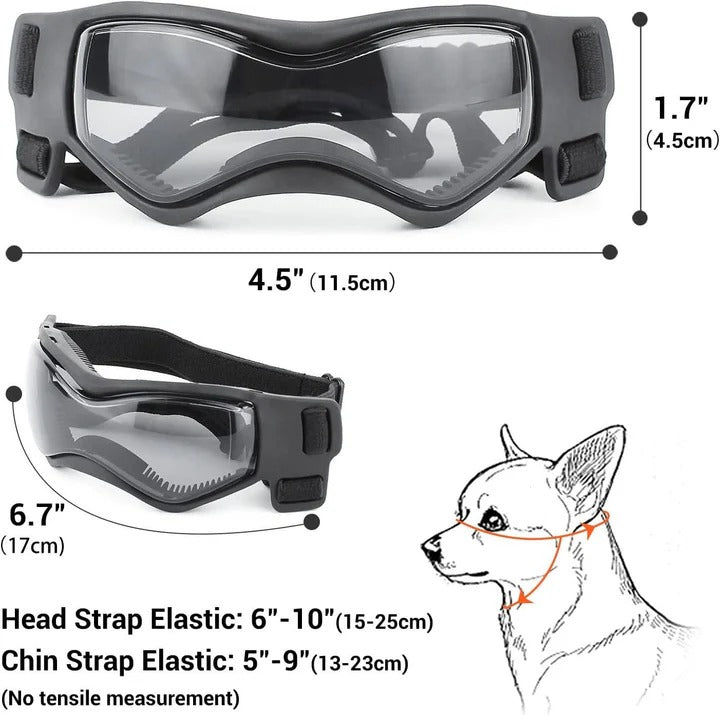 Adjustable Ventilated Dog Goggles - UV Protection & Comfort Fit for Pets