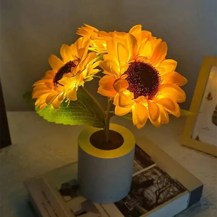 USB Rechargeable Adjustable LED Sunflower Lamp - Perfect for Home Decor & Night Lighting