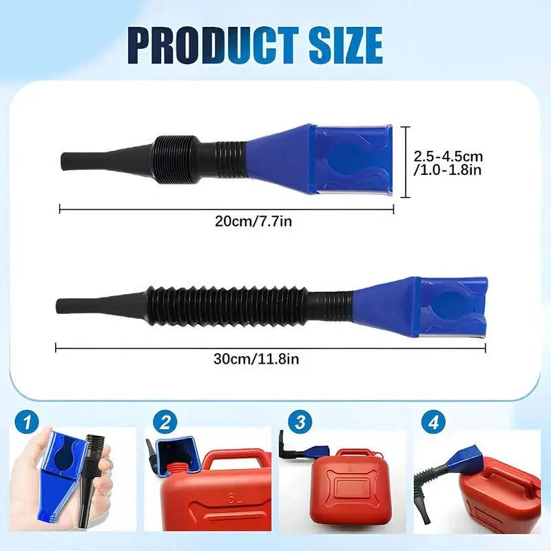 Flexible Oil Funnel with Wide Mouth & Locking Clip - Perfect for Easy Pouring & Spill-Free Use