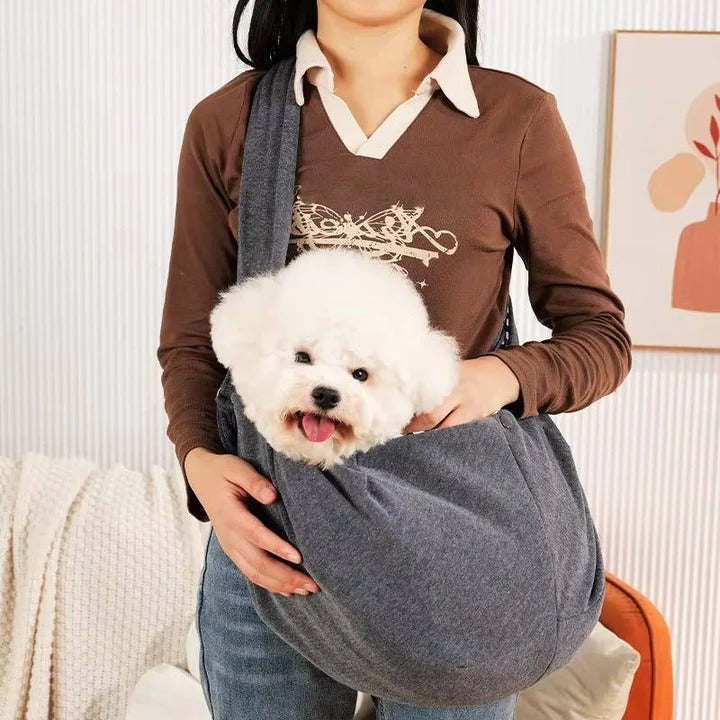 Comfortable Pet Carrier Sling for Small Dogs & Puppies - Adjustable, Hands-Free Design for Easy Travel