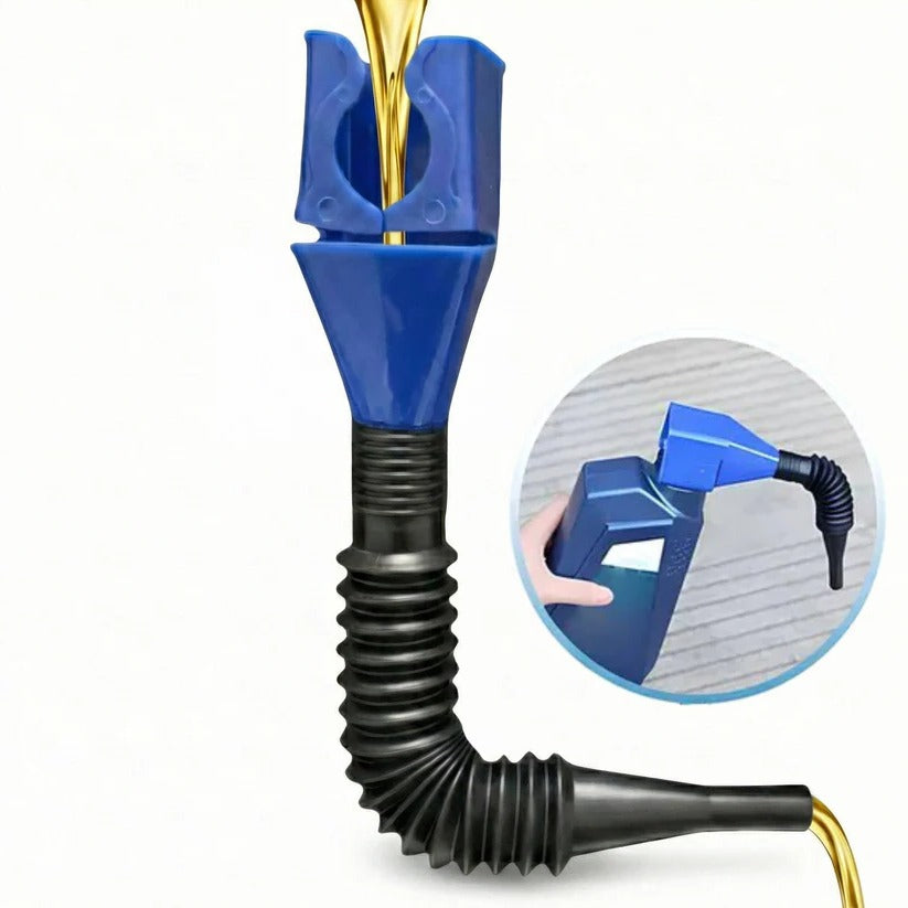 Flexible Oil Funnel with Wide Mouth & Locking Clip - Perfect for Easy Pouring & Spill-Free Use