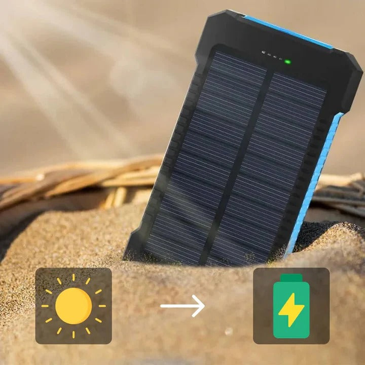 Waterproof Solar Power Bank Charger - Portable, Eco-Friendly, Fast Charging for Outdoor Adventures