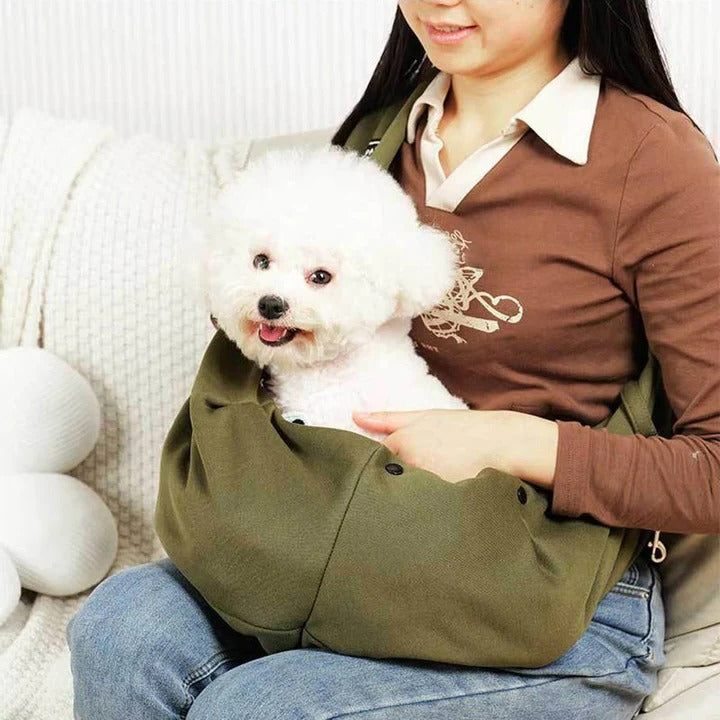Comfortable Pet Carrier Sling for Small Dogs & Puppies - Adjustable, Hands-Free Design for Easy Travel