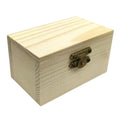 DIY Pine Wood Treasure Chest with Hinged Lid & Locking Clasp - Perfect for Craft Projects