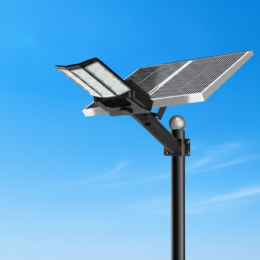 High-Efficiency Solar Powered LED Flood Light with Motion Sensor & Dual Solar Panels - Bright Outdoor Security Lighting