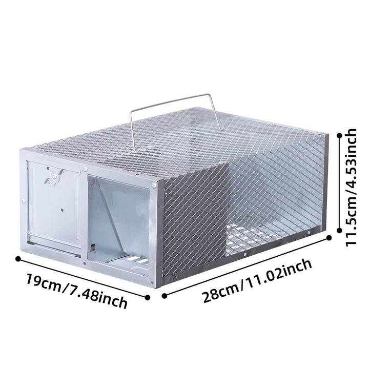 Durable Reusable Metal Rodent Catch Cage - Single Entry Door for Effective Pest Control