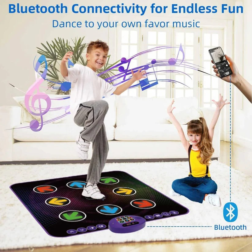 Bluetooth Dance Mat for Kids - Light-Up Electronic Music Game Pad with Interactive Features