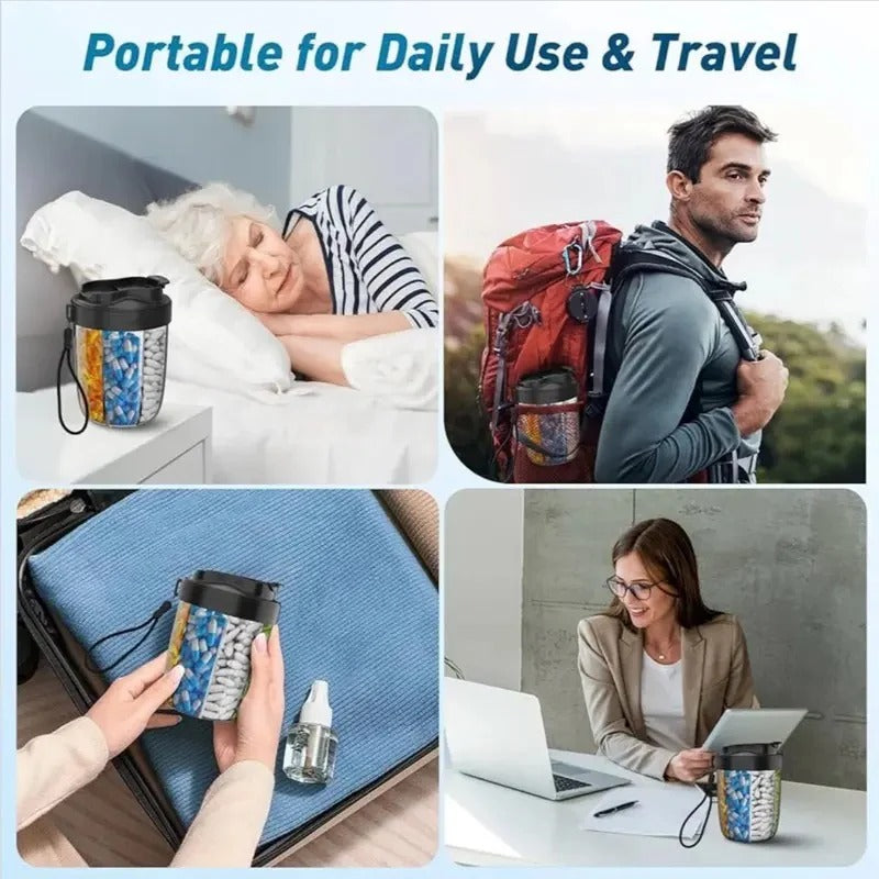 Travel-Friendly Weekly Pill Organizer with 4 Sections, Easy-Access Wide Opening Compartments & Convenient Carrying Strap